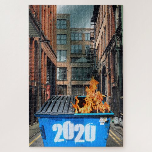 I Survived 2020 Dumpster Fire Commemorative Gift Jigsaw Puzzle