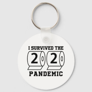 I Survived 2020 Pandemic Toilet Paper Funny Keychain