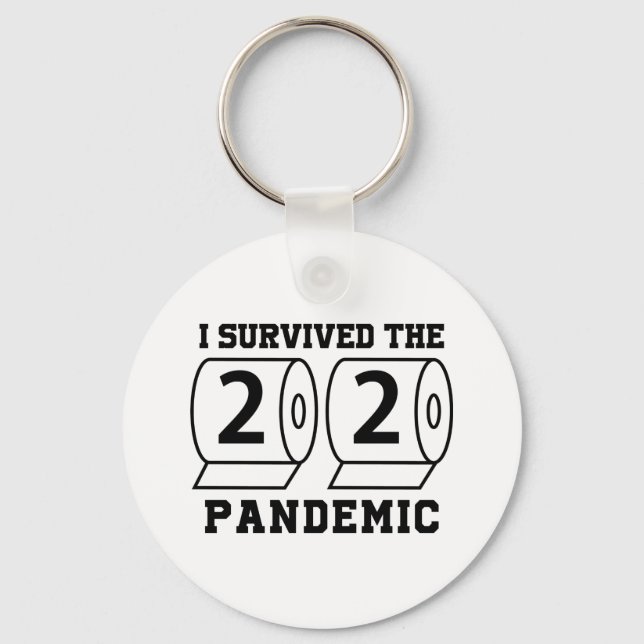 I Survived 2020 Pandemic Toilet Paper Funny Keychain (Front)