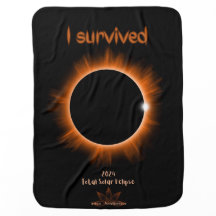 I Survived 2024 Solar Eclipse Baby Blanket