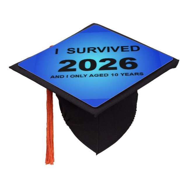 I Survived 2026 Graduation Cap Topper (Angled)