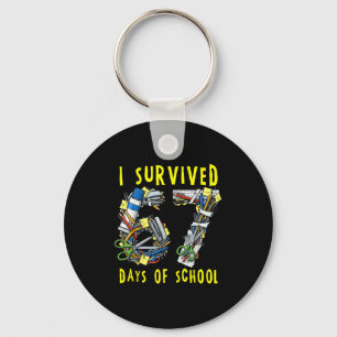 I Survived 67 + 33 Days Of School 100th Day Math T Keychain