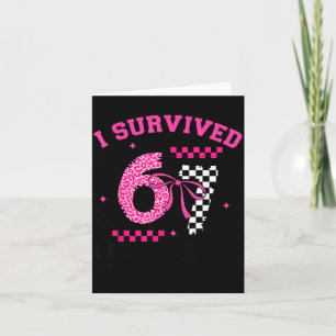 I Survived 67 Days Leopard Checkered 67 Kindergart Card