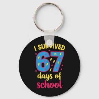 I Survived 67 Days Of School 100 Days Brainrot Six Keychain