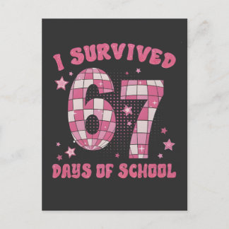 I Survived 67 Days of School 100th Days Of School Announcement Postcard