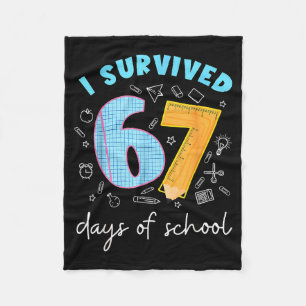 I Survived 67 Days Of School 67 Meme Science Teach Fleece Blanket