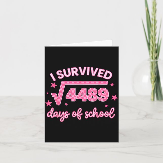 I Survived 67 Days Of School 6-7 Meme Math Teacher Card (Front)