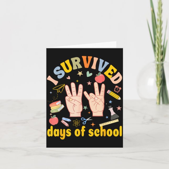 I Survived 67 Days Of School American Sign Languag Card (Front)