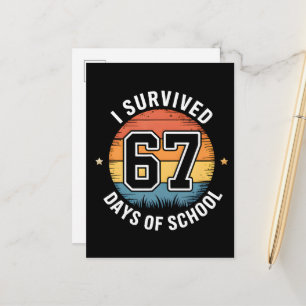 I Survived 67 Days Of School Announcement Postcard