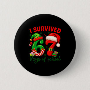 I Survived 67 Days Of School Christmas Candy Cane  Button