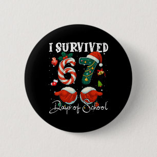 I Survived 67 Days Of School Christmas Candy Cane Button