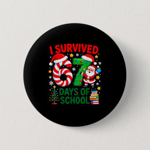 I Survived 67 Days Of School Christmas Candy Cane  Button