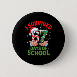 I Survived 67 Days Of School Christmas Candy Cane Button