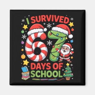 I Survived 67 Days Of School Christmas Candy Cane Magnet