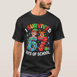 I Survived 67 Days Of School Christmas Candy Cane T-Shirt