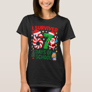 I Survived 67 Days Of School Christmas Candy Cane T-Shirt
