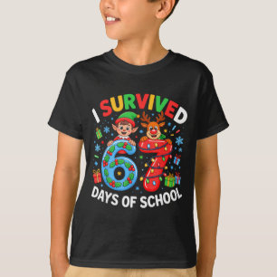 I Survived 67 Days Of School Christmas Candy Cane T-Shirt