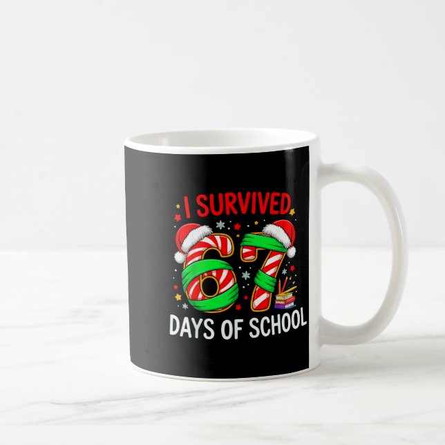 I Survived 67 Days Of School Christmas  Coffee Mug (Right)