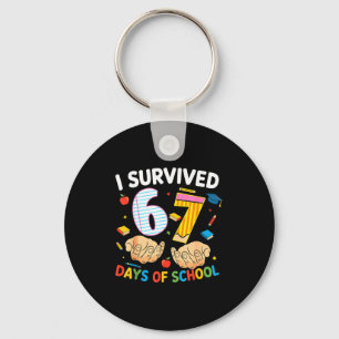 I Survived 67 Days Of School Cool Teacher Design  Keychain