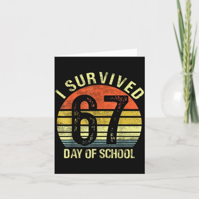 I Survived 67 Days Of School Dabbing Six Seven Mem Card (Front)