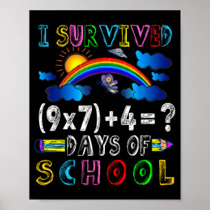 I Survived 67 Days Of School Funny 67 Meme Math Te Poster