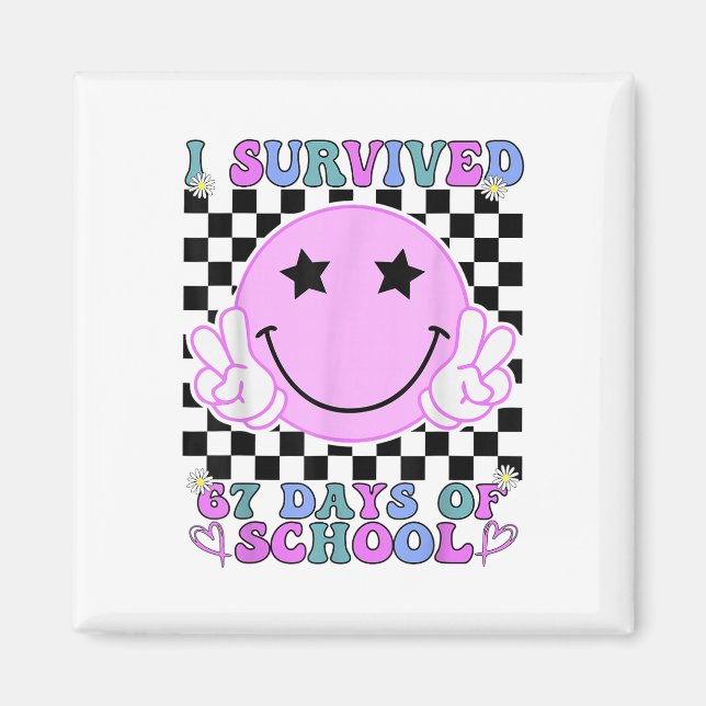 I Survived 67 Days Of School Funny 67 Meme Student Magnet (Front)
