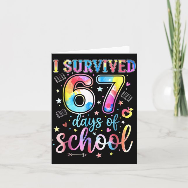 I Survived 67 Days Of School Funny 67 Meme Teacher Card (Front)