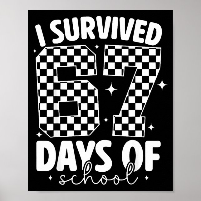 I Survived 67 Days Of School Funny 67 Meme Teacher Poster (Front)
