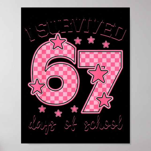 I Survived 67 Days Of School Funny 67 Meme Teacher Poster (Front)