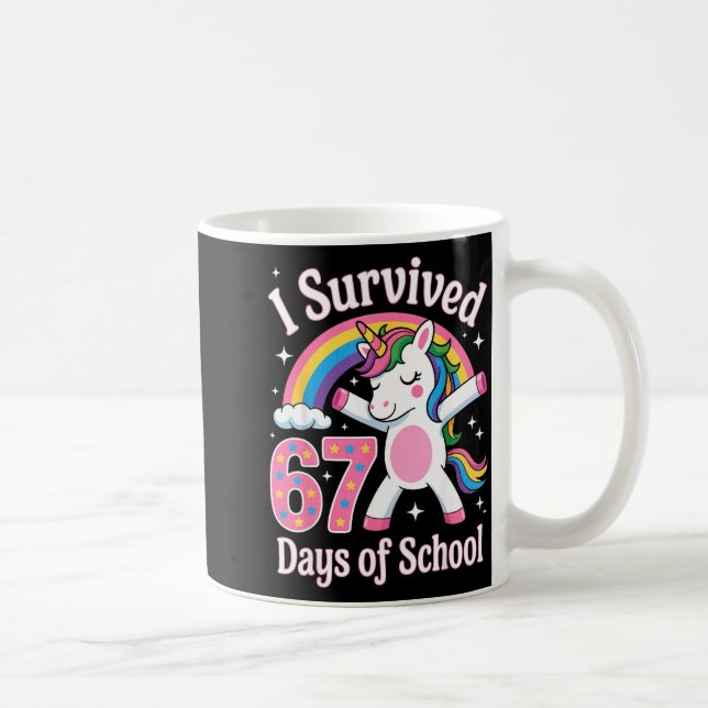 I Survived 67 Days Of School Funny 67 Teachers Kid Coffee Mug (Right)