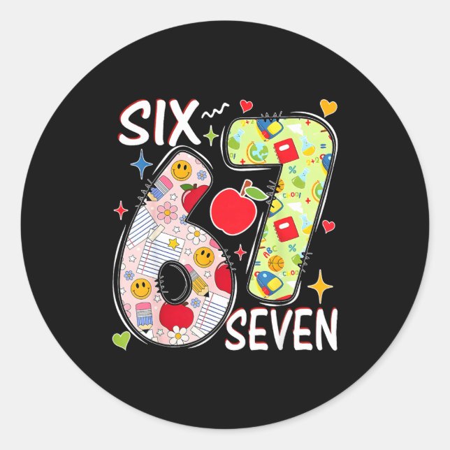 I Survived 67 Days Of School Funny 67 Teachers Stu Classic Round Sticker (Front)