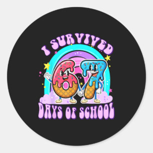 I Survived 67 Days Of School Funny 67 Teachers Stu Classic Round Sticker