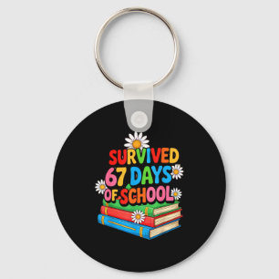 I Survived 67 Days Of School Funny 67 Teachers Stu Keychain