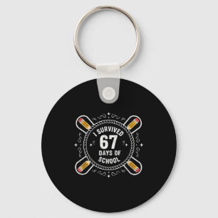 I Survived 67 Days Of School Funny 67 Teachers Stu Keychain
