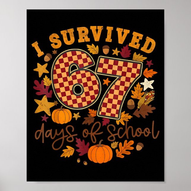 I Survived 67 Days Of School Funny 67 Teachers Stu Poster (Front)