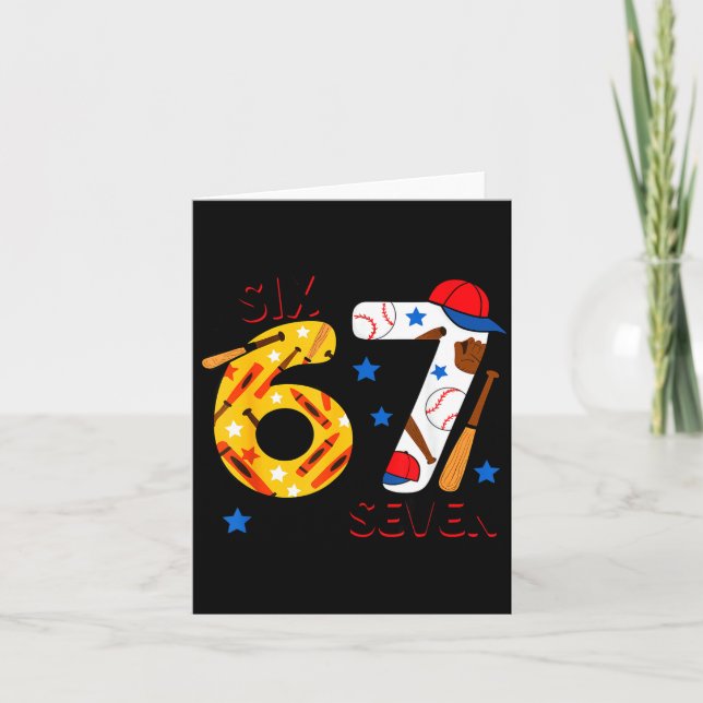 I Survived 67 Days Of School Funny 6 7 Baseball Te Card (Front)