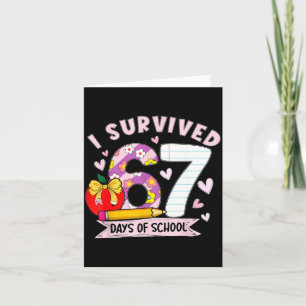 I Survived 67 Days Of School Funny Leopard Student Card