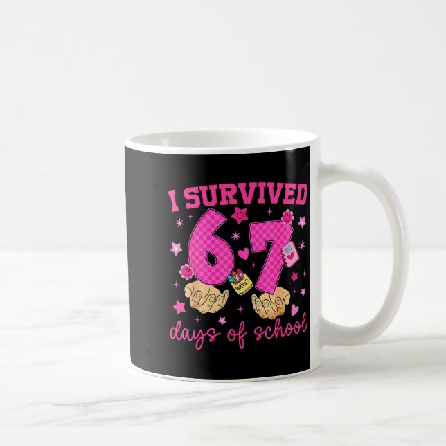 I Survived 67 Days Of School Funny Meme Boy Girl T Coffee Mug (Right)