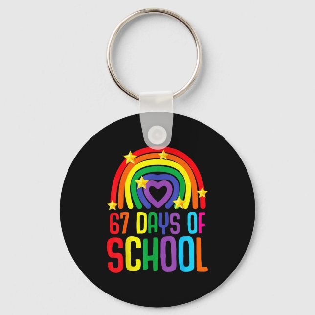 I Survived 67 Days Of School Funny Meme Student Te Keychain (Front)