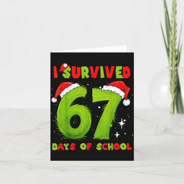 I Survived 67 Days Of School Funny Meme Teacher St Card (Front)