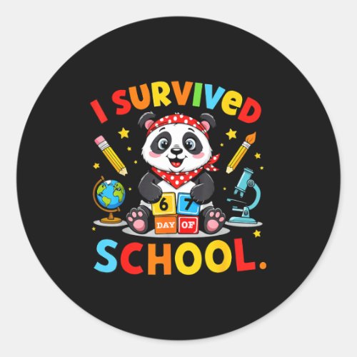 I Survived 67 Days Of School Funny Meme Teacher St Classic Round Sticker