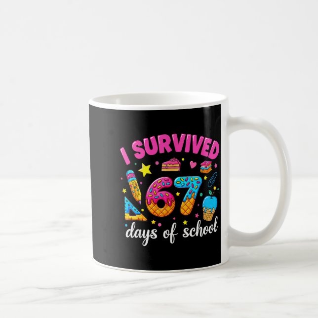 I Survived 67 Days Of School Funny Meme Teacher St Coffee Mug (Right)