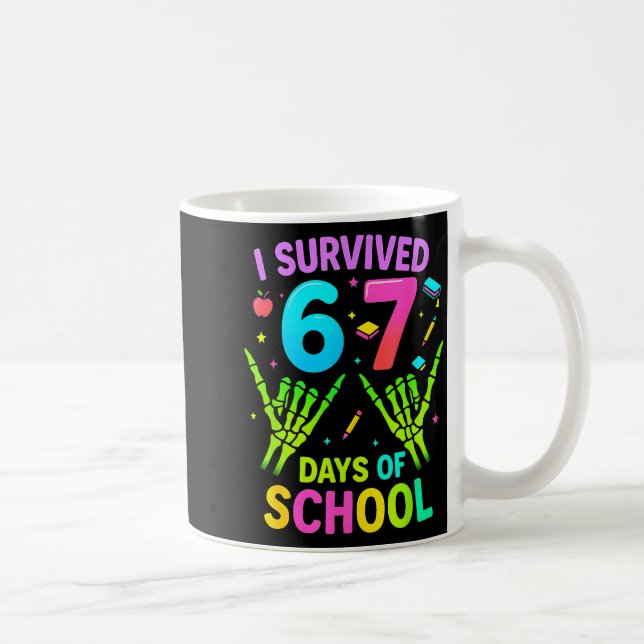 I Survived 67 Days Of School Funny Meme Teacher St Coffee Mug (Right)