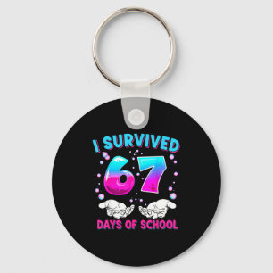 I Survived 67 Days Of School Funny Meme Teacher St Keychain