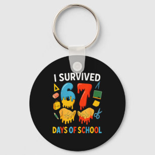 I Survived 67 Days Of School Funny Meme Teacher St Keychain