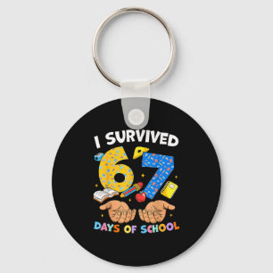 I Survived 67 Days Of School Funny Meme Teacher St Keychain
