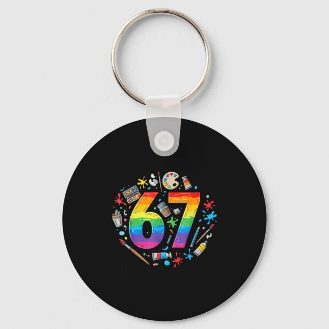 I Survived 67 Days Of School Funny Meme Teacher St Keychain (Front)