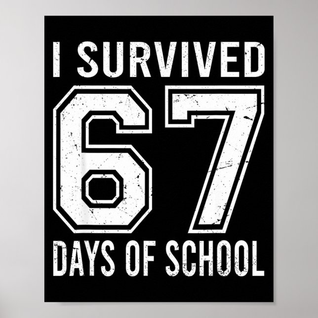 I Survived 67 Days Of School Funny Meme Teacher St Poster (Front)