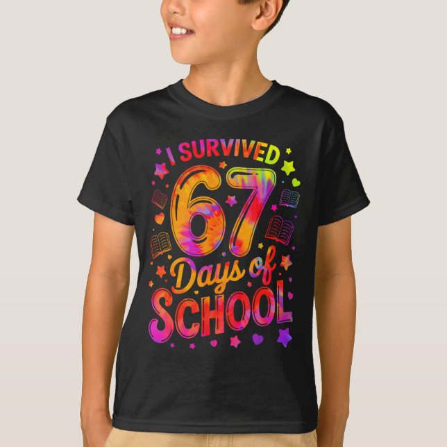 I Survived 67 Days Of School Funny Meme Teacher St T-Shirt (Front)