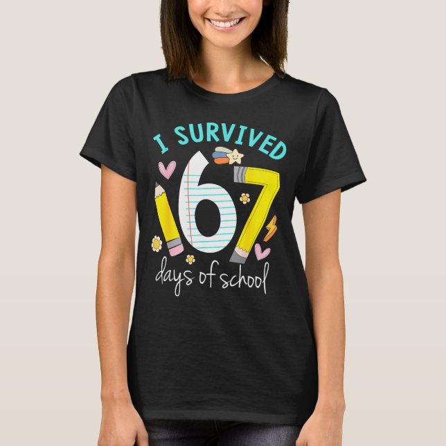 I Survived 67 Days Of School Funny Six Seven 6 7 M T-Shirt (Front)
